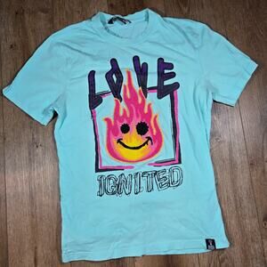 Rebel Minds Love Ignited T-Shirt Men’s XL Green Grunge Gothic Y2K Rap Streetwear